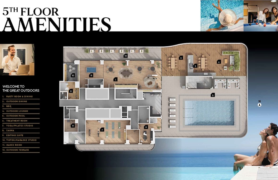 Rendering of The Grand at Universal City 5th floor amenities