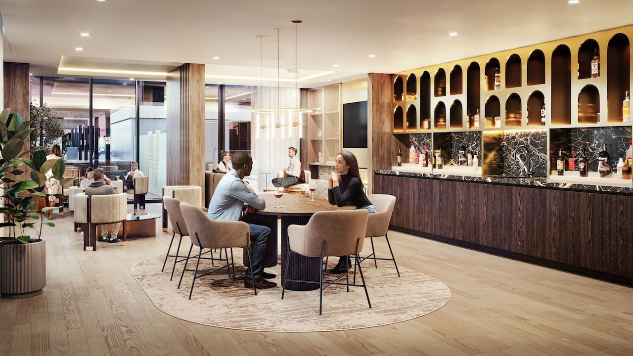 Rendering of The Grand at Universal City party room