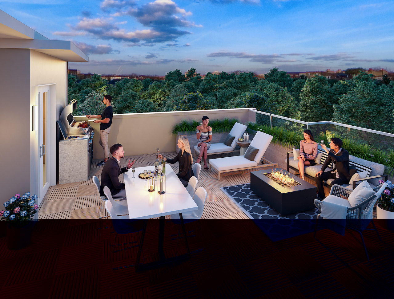 Rendering of Amsterdam Urban Towns O'Connor Drive rooftop.