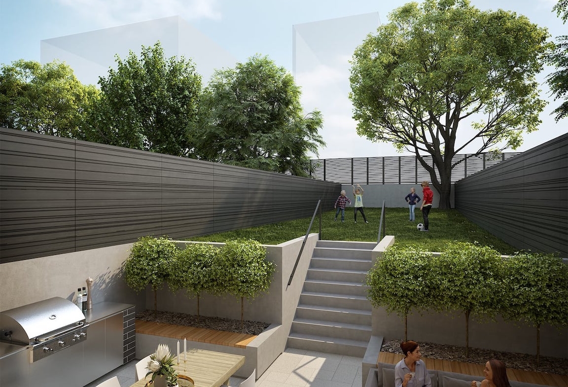 Rendering of Savile on the Roe backyard