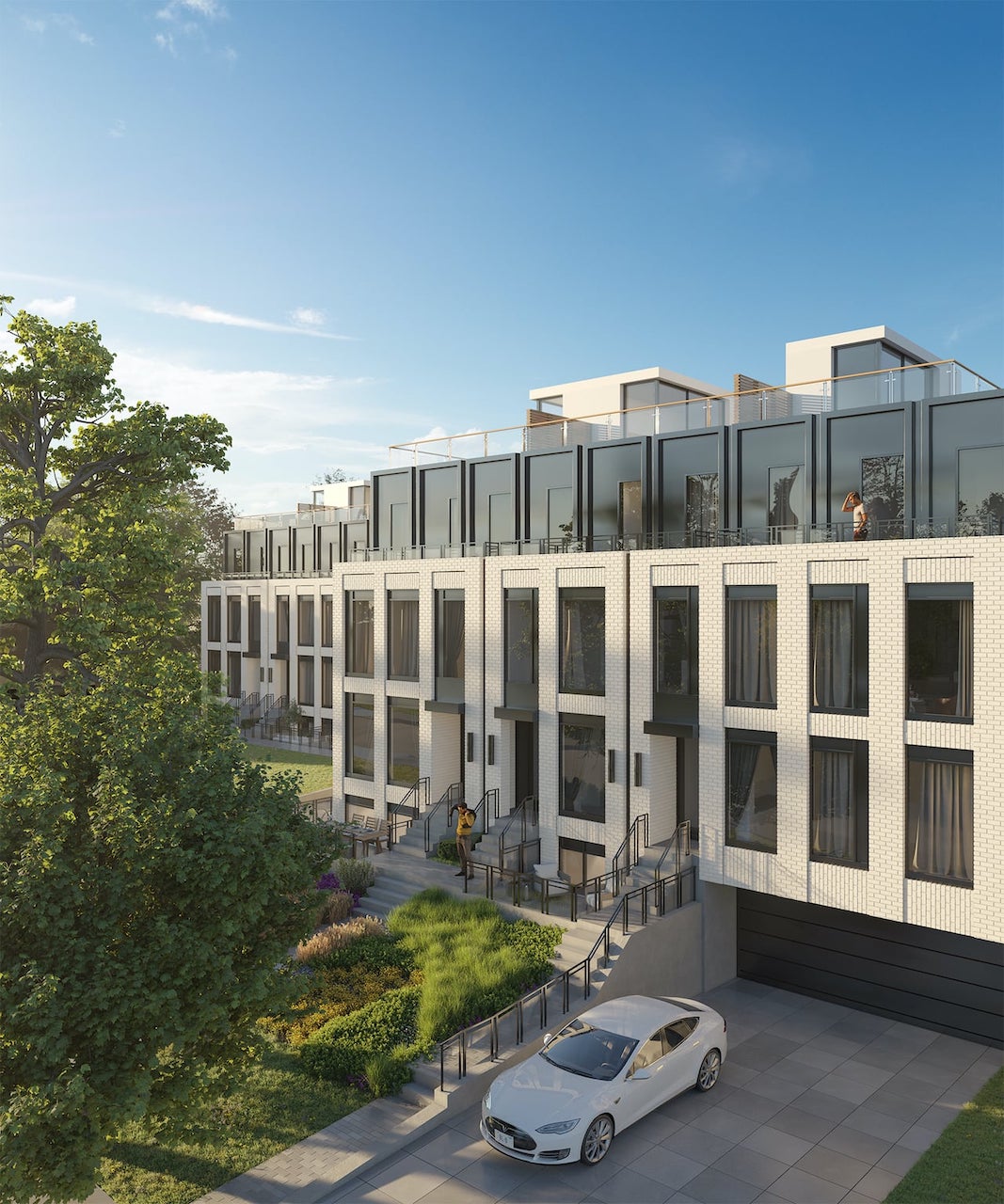 Rendering of Savile on the Roe frontyard patio