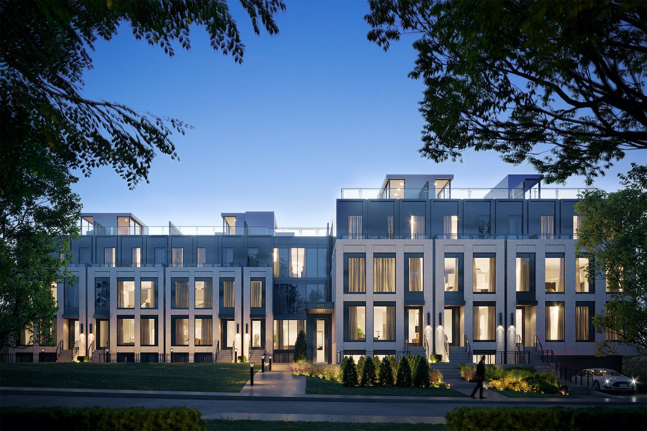 Rendering of Savile on the Roe exterior at night