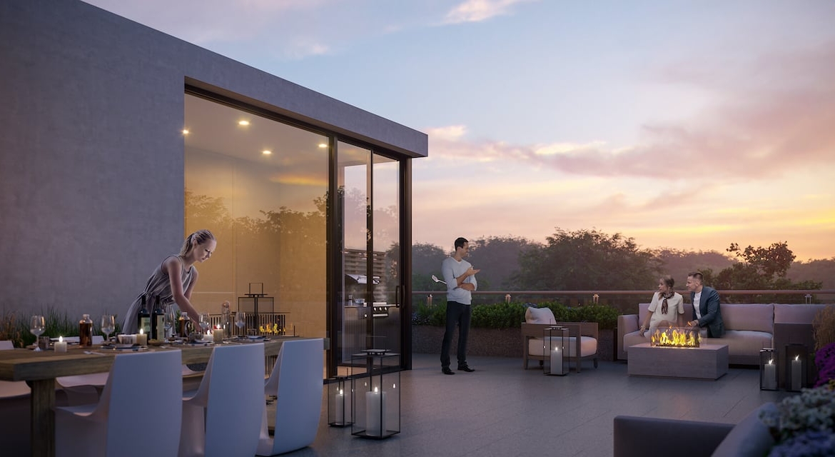 Rendering of Savile on the Roe rooftop terrace