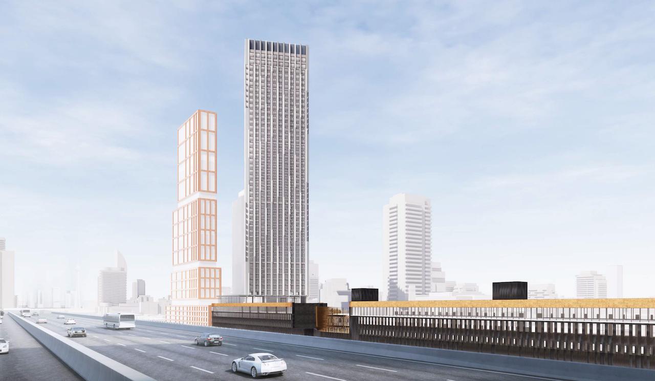 Rendering of 31R Parliament Condos near the highway in toronto.