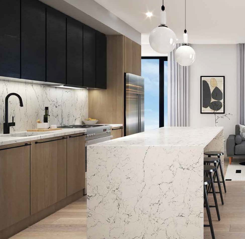 Rendering of Spur Line Common marble kitchen counter-top