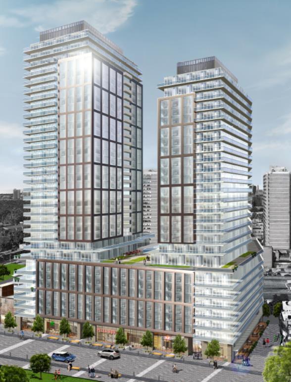 Rendering of 10 Dawes Road Condos exterior during the day.