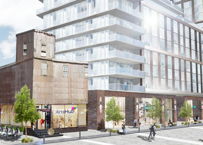Rendering of 10 Dawes Road Condos street-view.