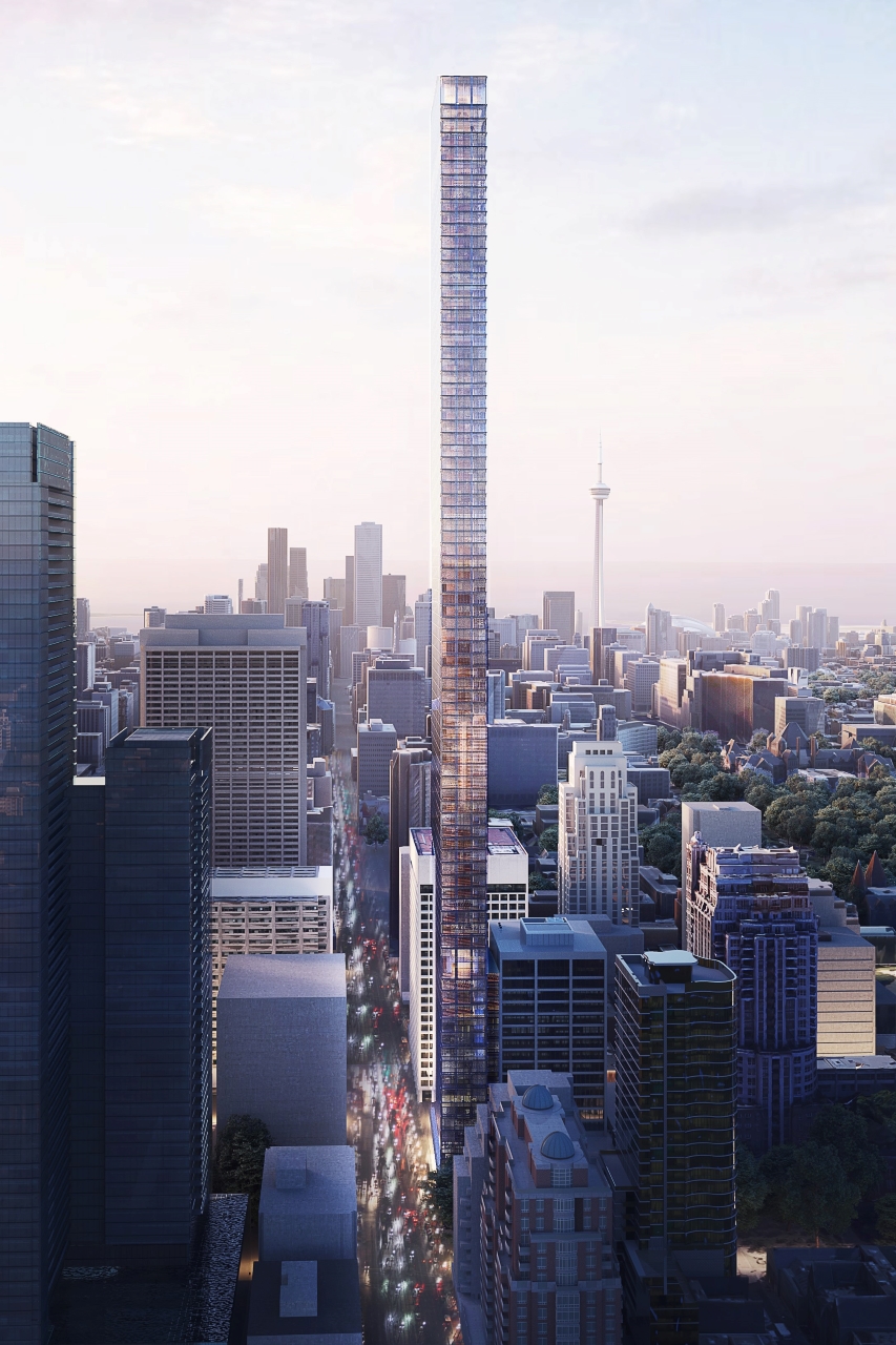 Rendering of 1200 Bay Condos exterior in full.