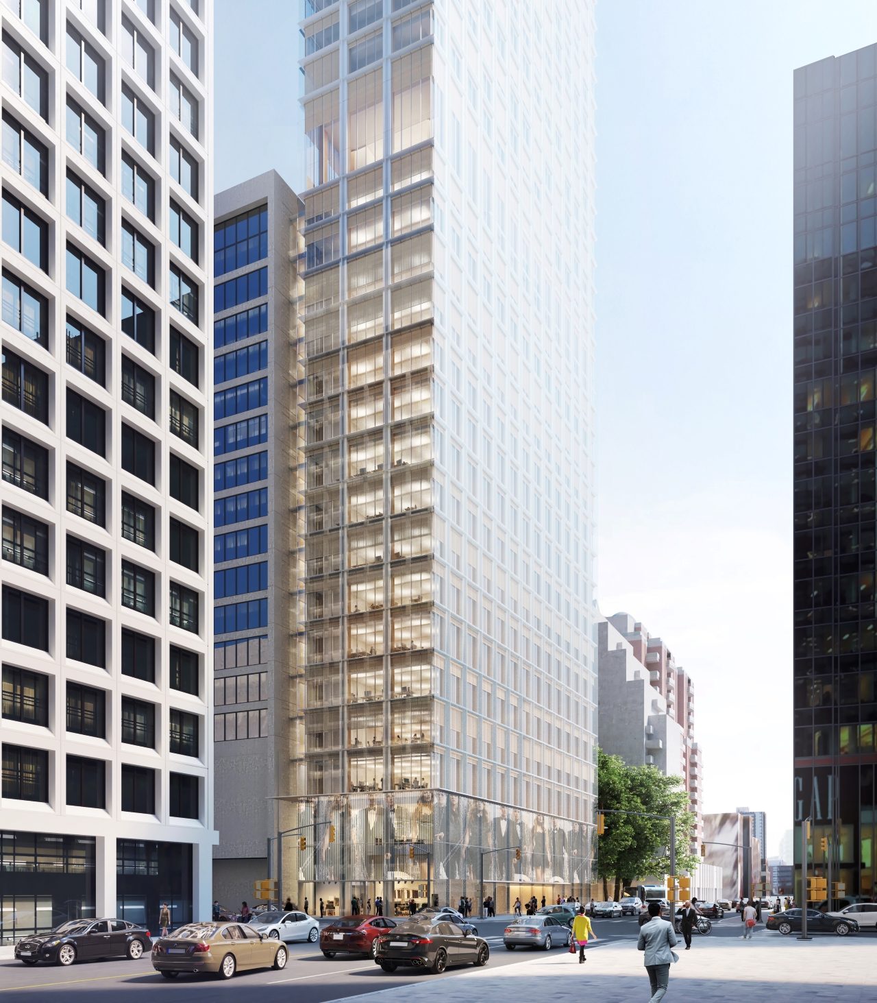 Rendering of 1200 Bay Condos exterior and streetscape.