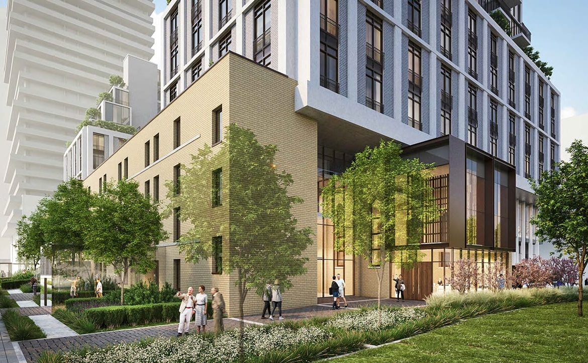 Rendering of 95 St Joseph Condos Exterior entrance
