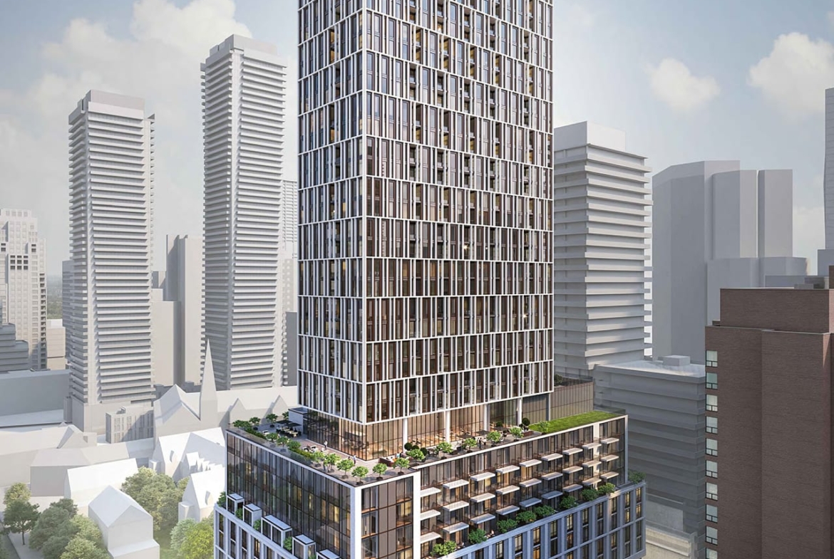 Rendering of 95 St Joseph Condos Exterior full view back