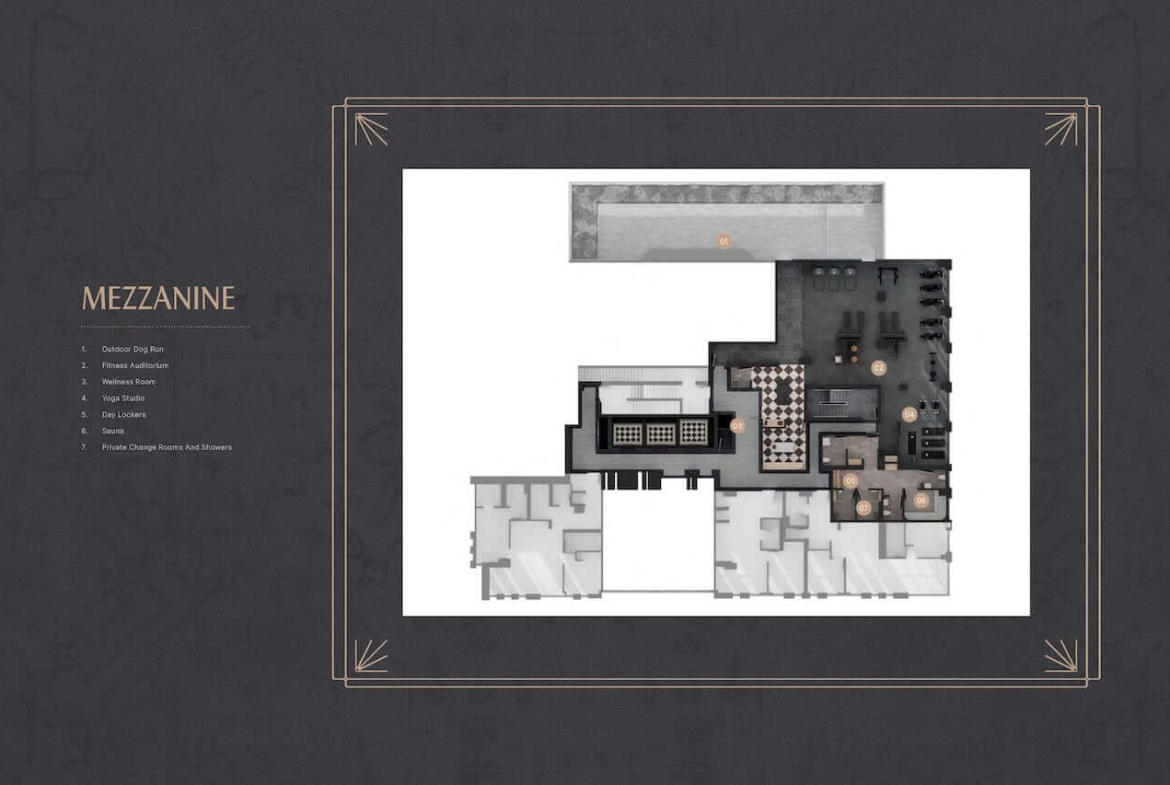 Rendering of Raglan House Condos 2D plans Mezzanine