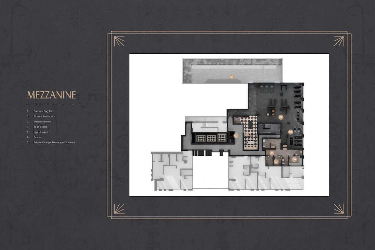 Rendering of Raglan House Condos 2D plans Mezzanine