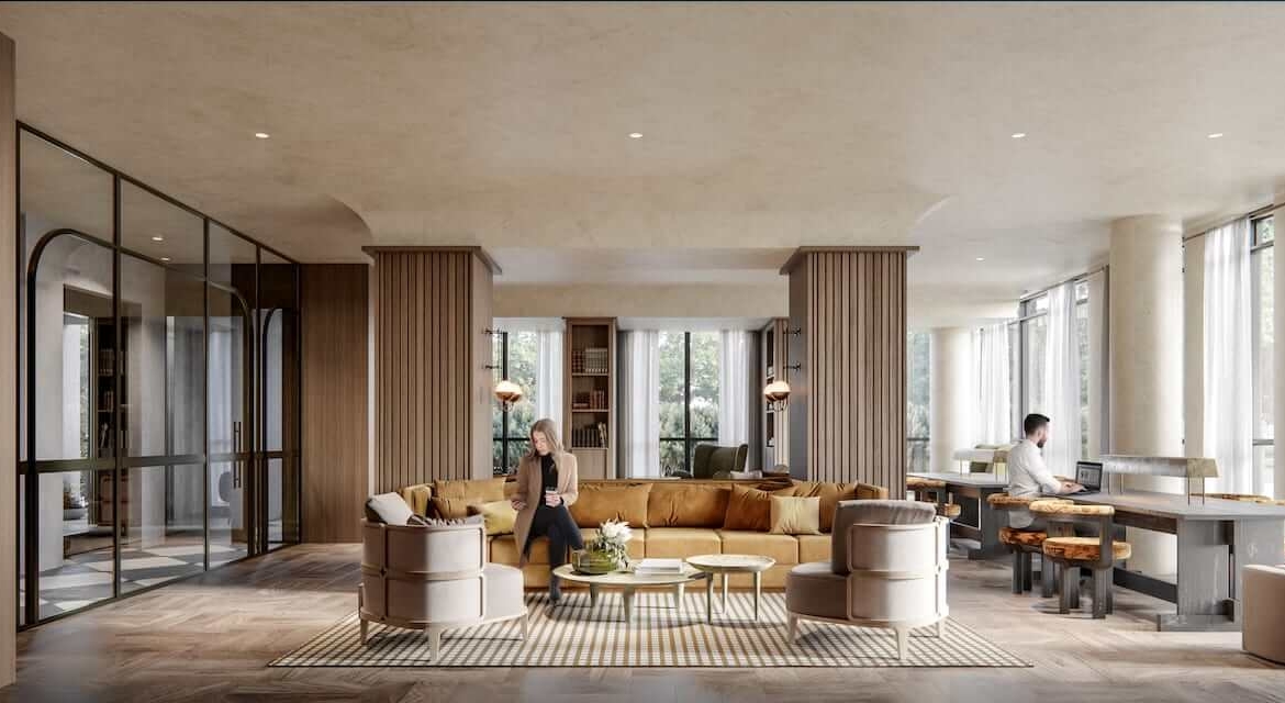 Rendering of Raglan House Condos amenity work from home space