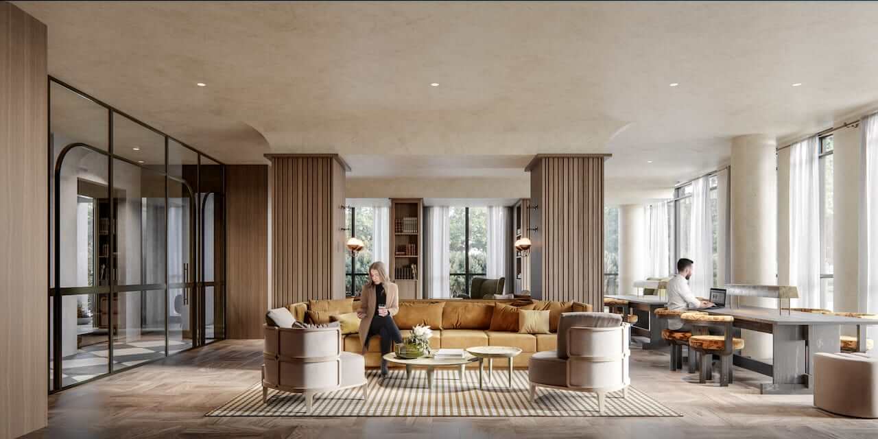 Rendering of Raglan House Condos amenity work from home space