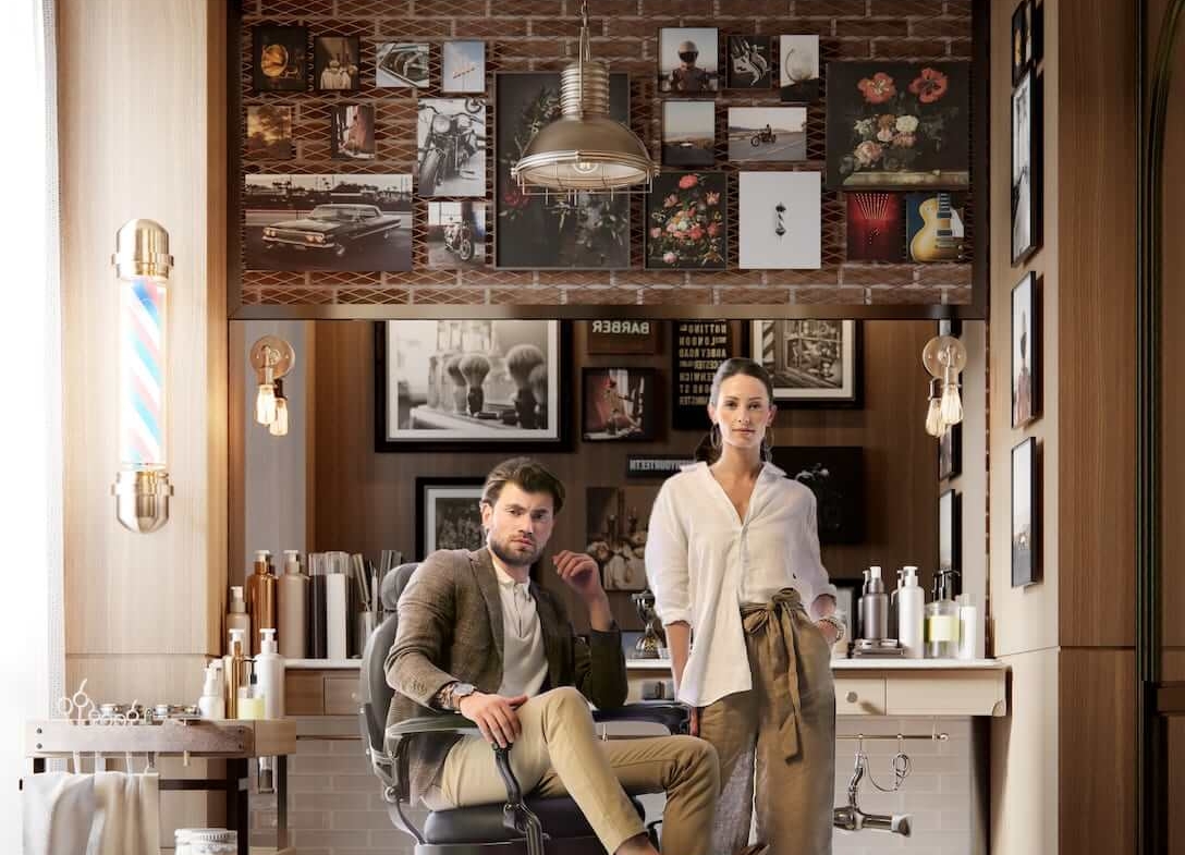 Rendering of Raglan House Condos amenity barber shop front