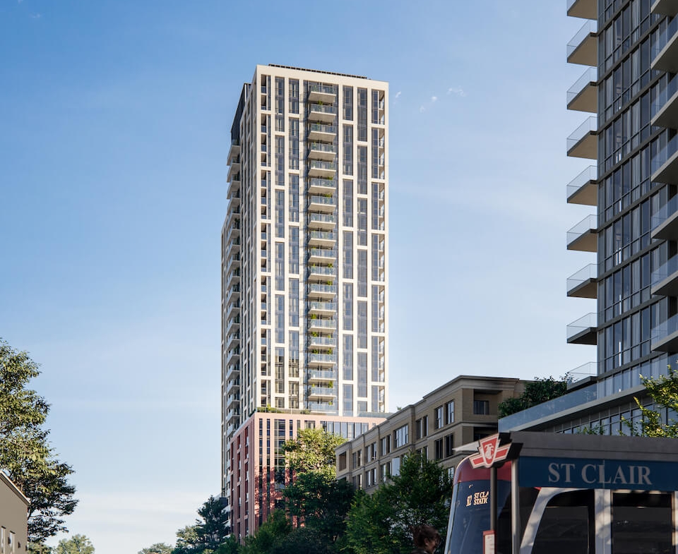 Rendering of Raglan House condos exterior full view during the day