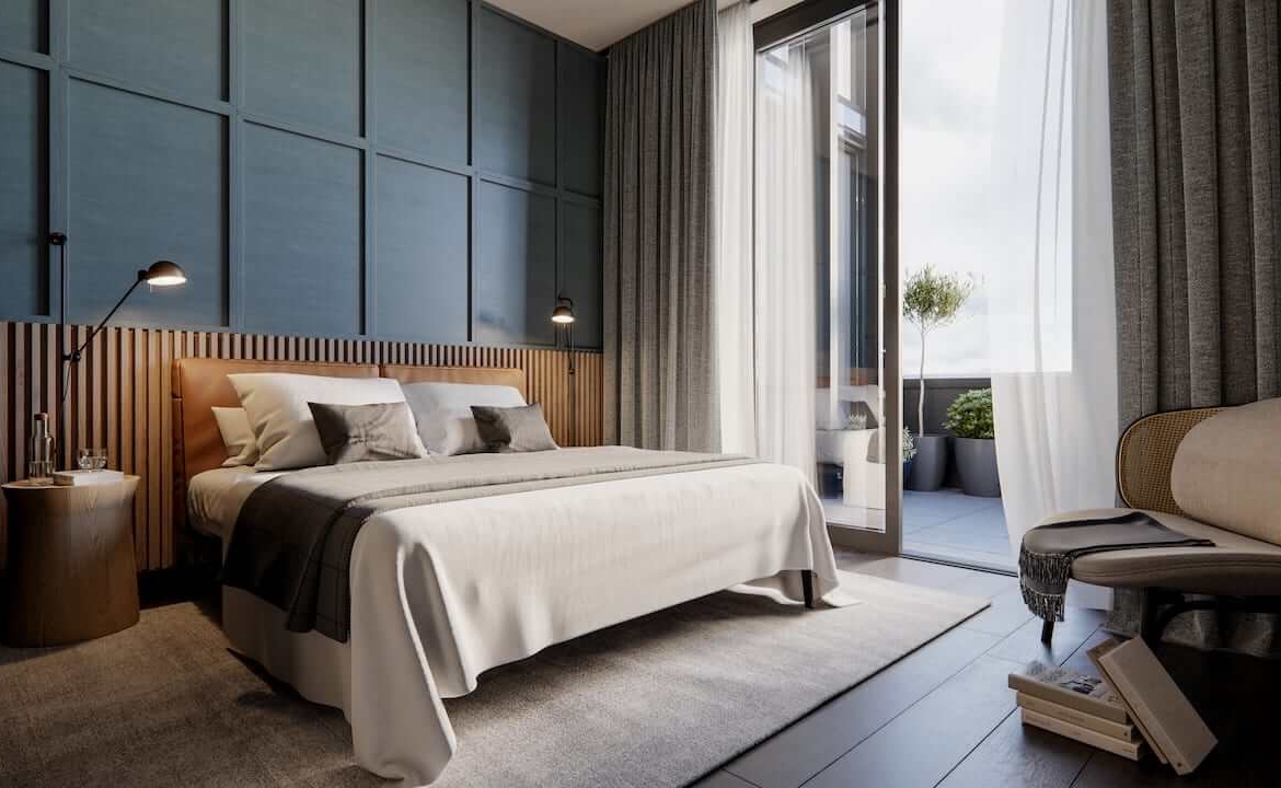 Rendering of Raglan House Condos suite interior bedroom
