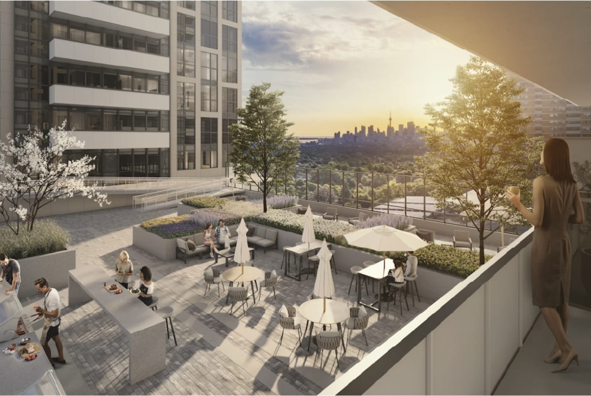Rendering of The Dawes Condos 7th floor outdoor area