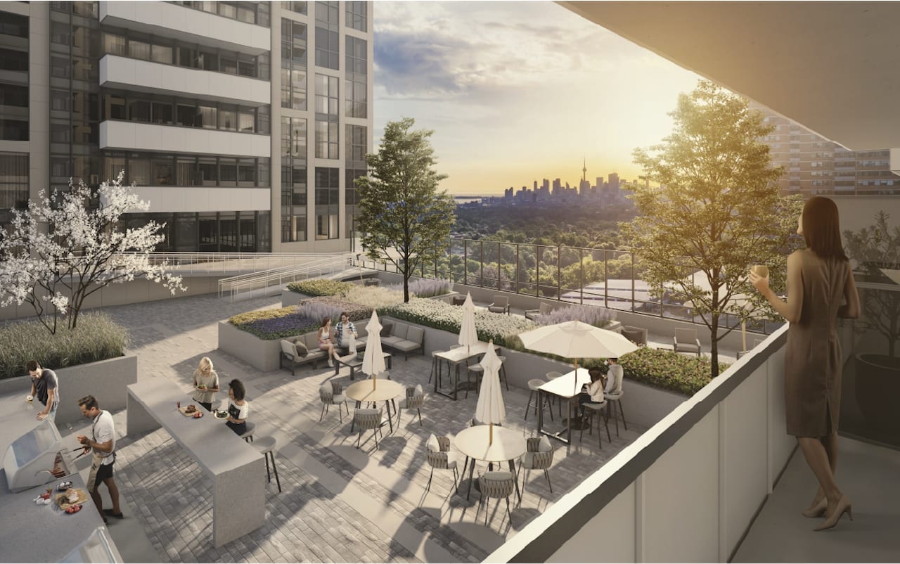 Rendering of The Dawes Condos 7th floor outdoor area