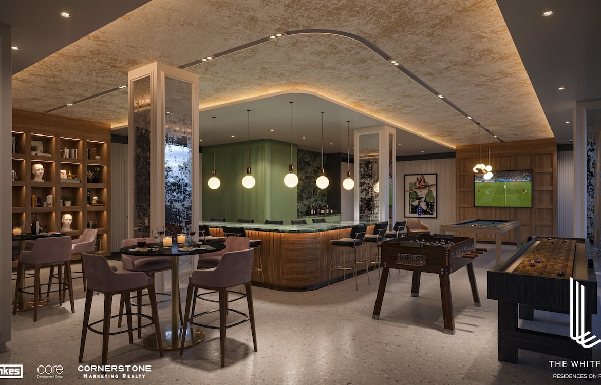 Rendering of The Whitfield games lounge