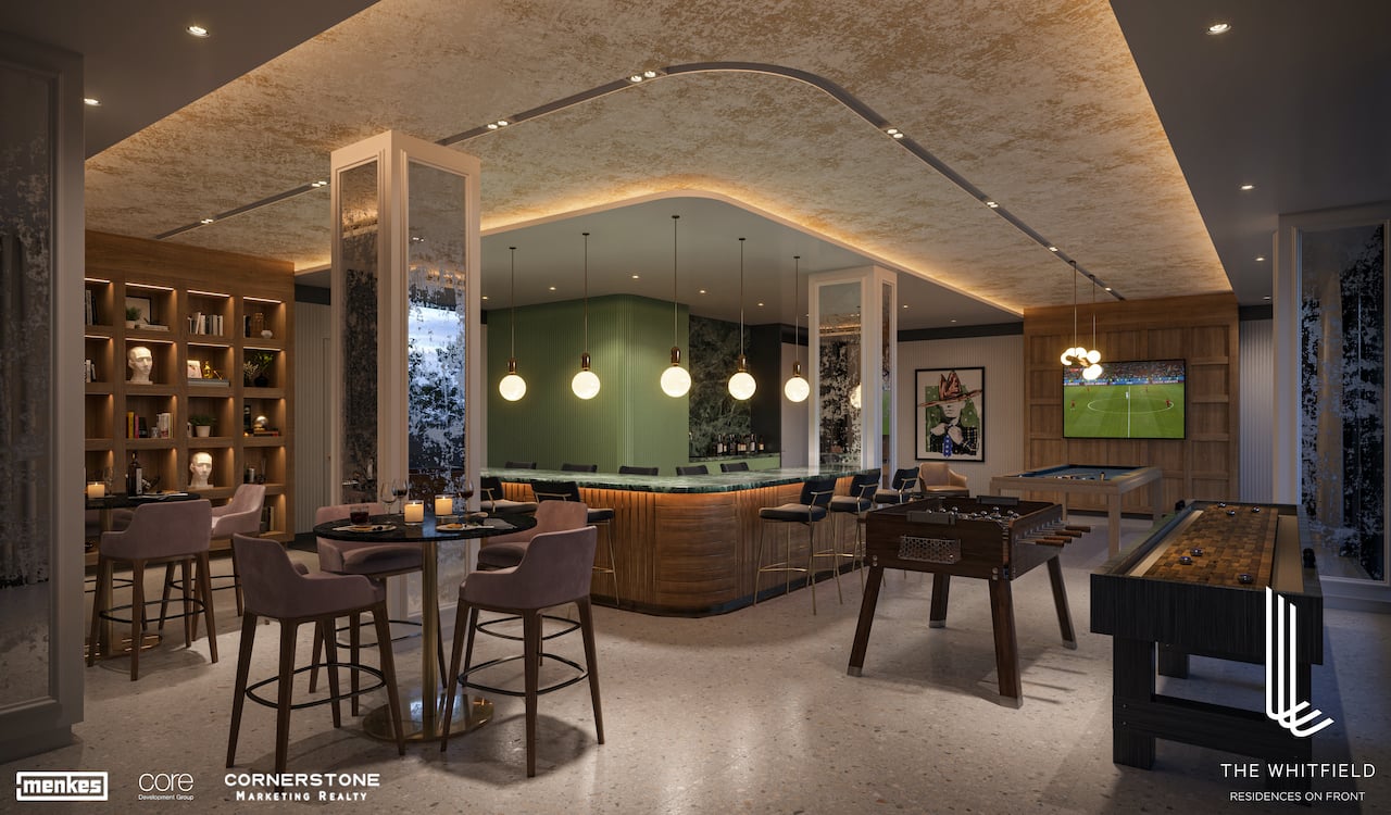Rendering of The Whitfield games lounge