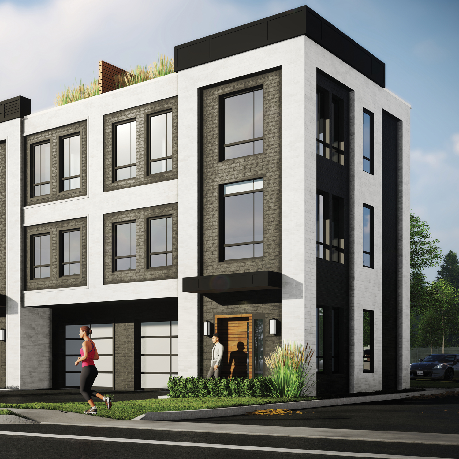 Rendering of Glendor Towns corner unit.