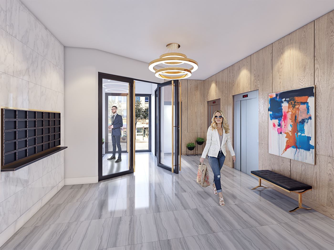 Rendering of the Harrington Residences Lobby