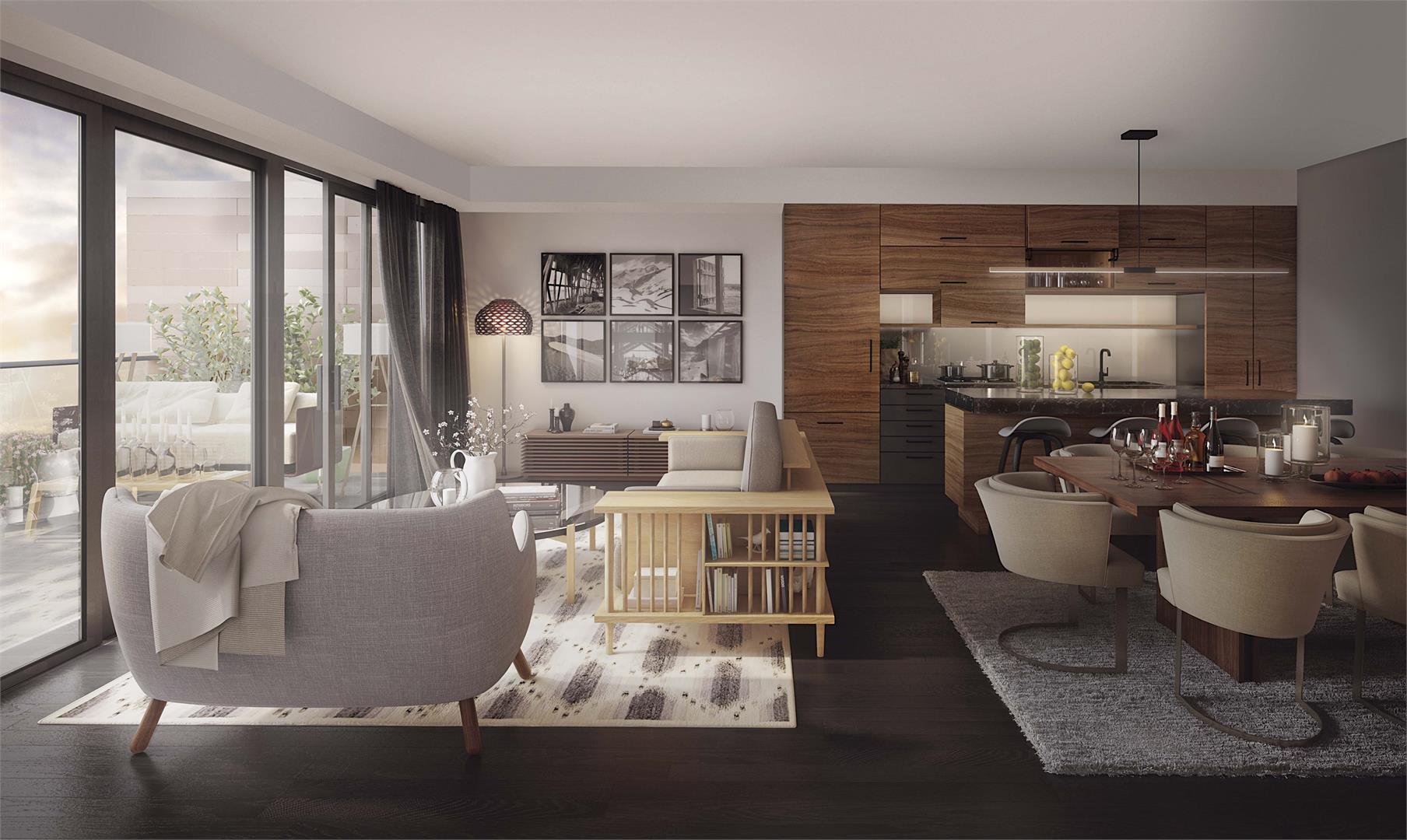 Rendering of Heartwood the Beach Condos suite interior