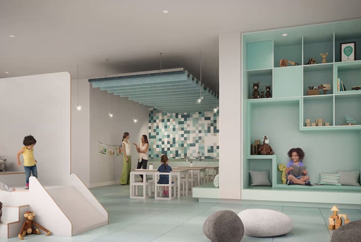 Rendering of M4 Condos kids play room