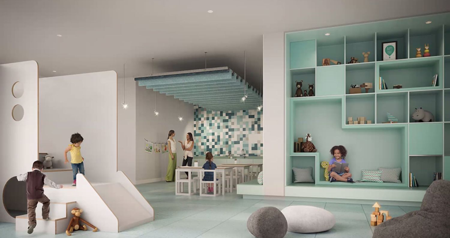 Rendering of M4 Condos kids play room