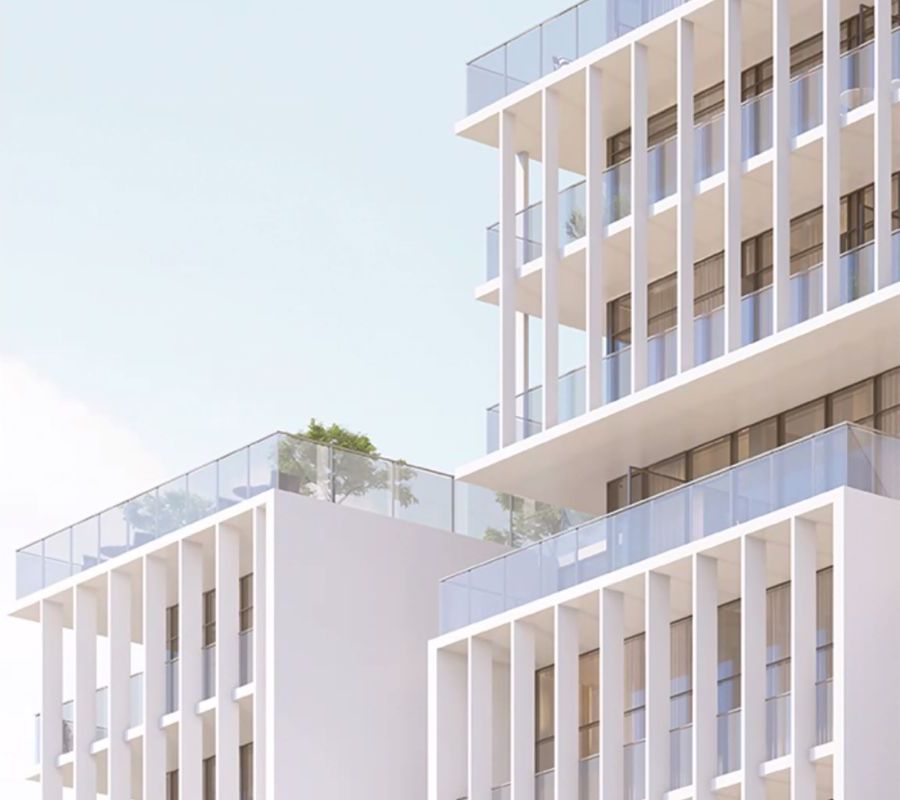 Rendering of M4 Condos exterior siding detail