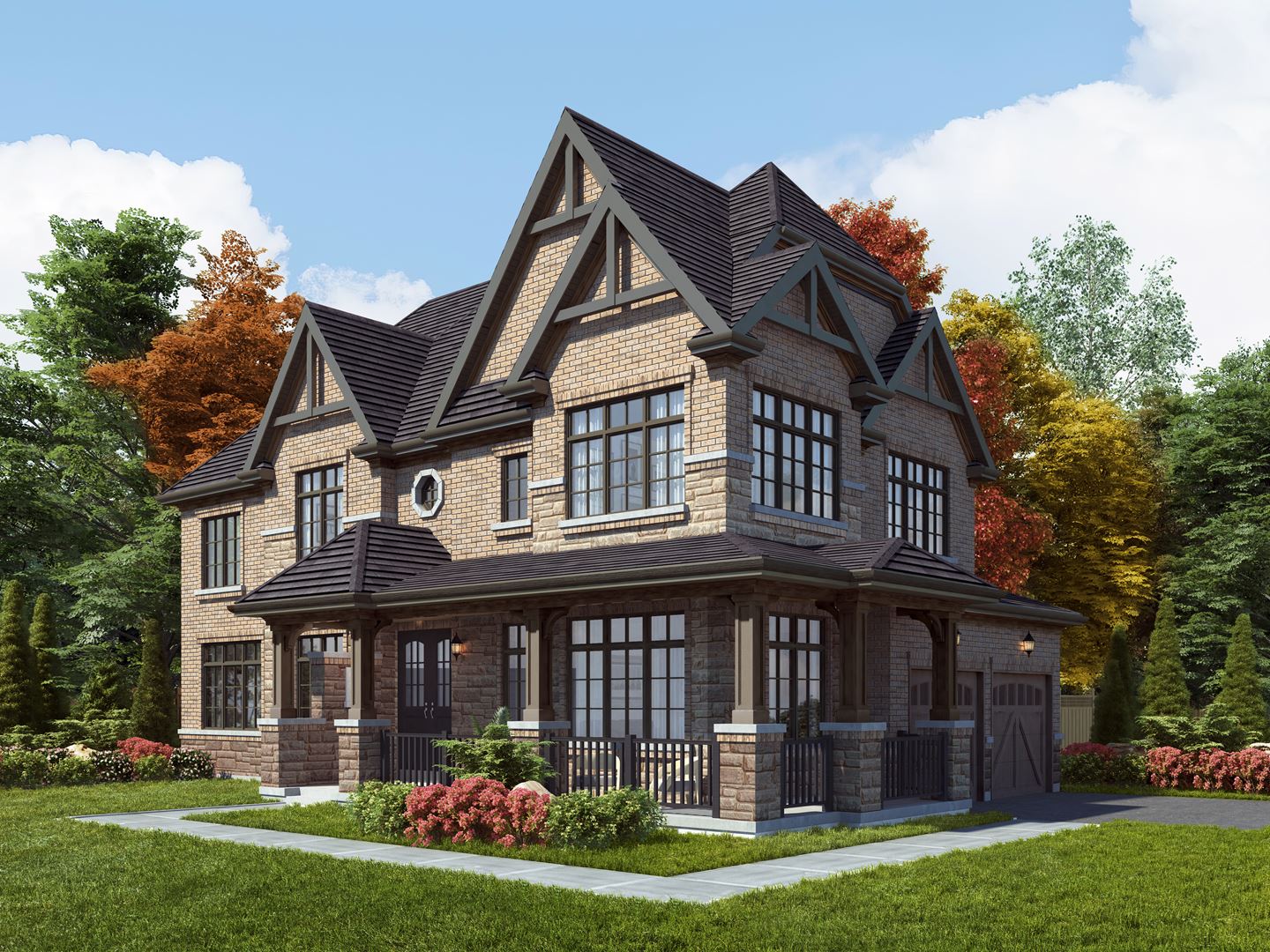 Rendering of Union Village detached home Aspen Corner B.