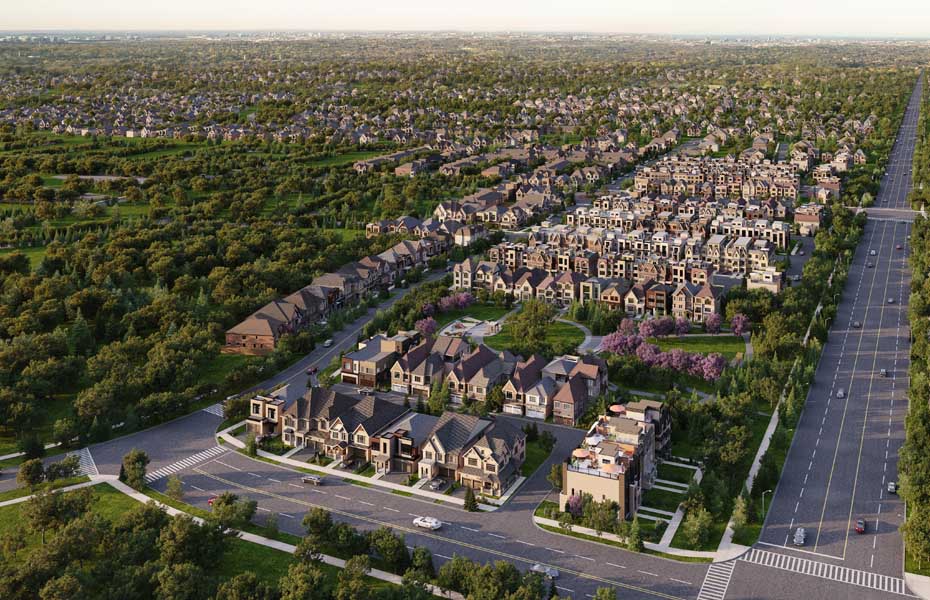 Rendering of Union Village community aerial.