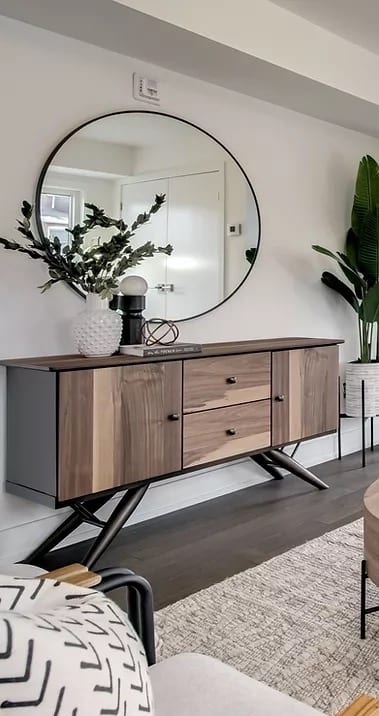 Urban Church Lofts interior console in living room