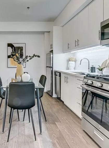Urban Church Lofts interior open-concept kitchen