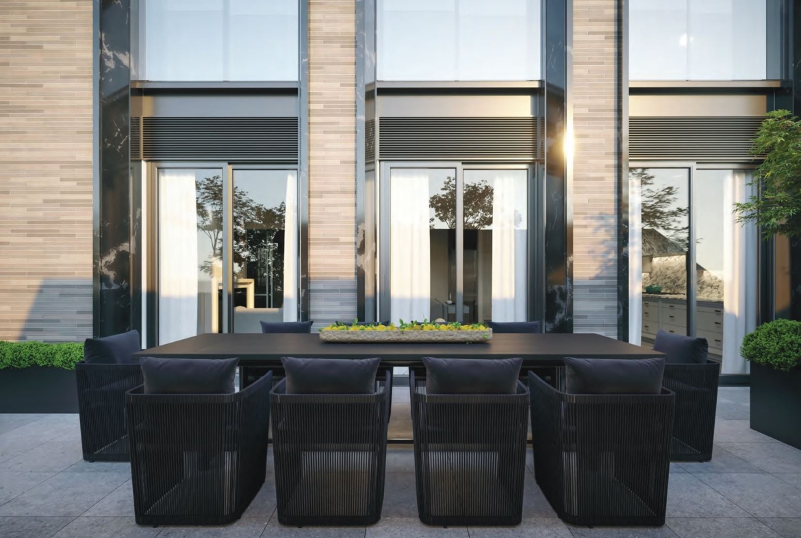 Rendering of 10 Prince Arthur Condos terrace seating.