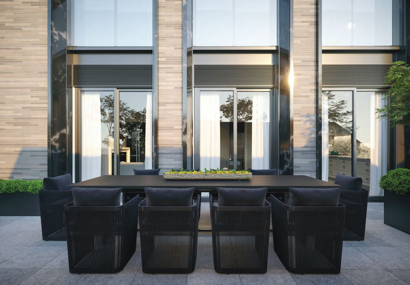 Rendering of 10 Prince Arthur Condos terrace seating.