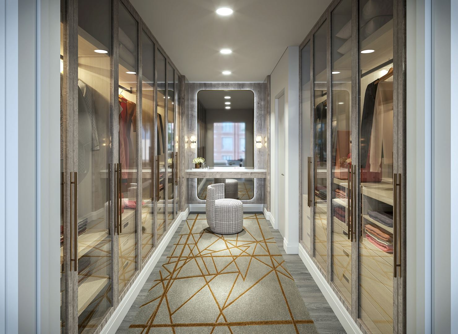 Rendering of 10 Prince Arthur Condos walk-in closet.