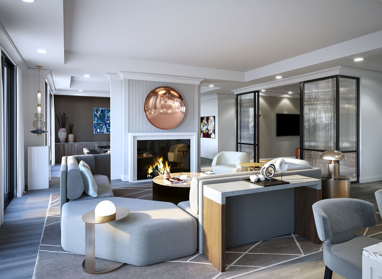 Rendering of 10 Prince Arthur Condos living room.