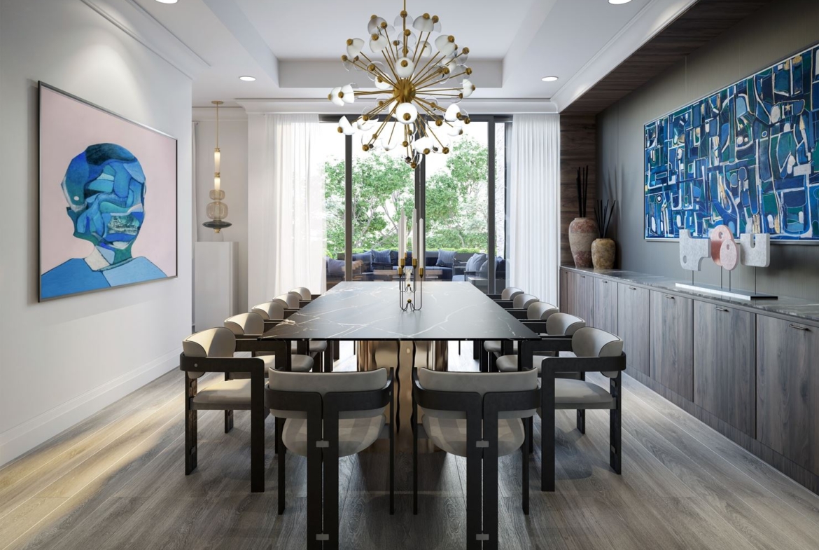 Rendering of 10 Prince Arthur Condos dining room.