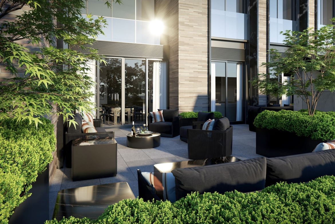 Rendering of 10 Prince Arthur Condos terrace.