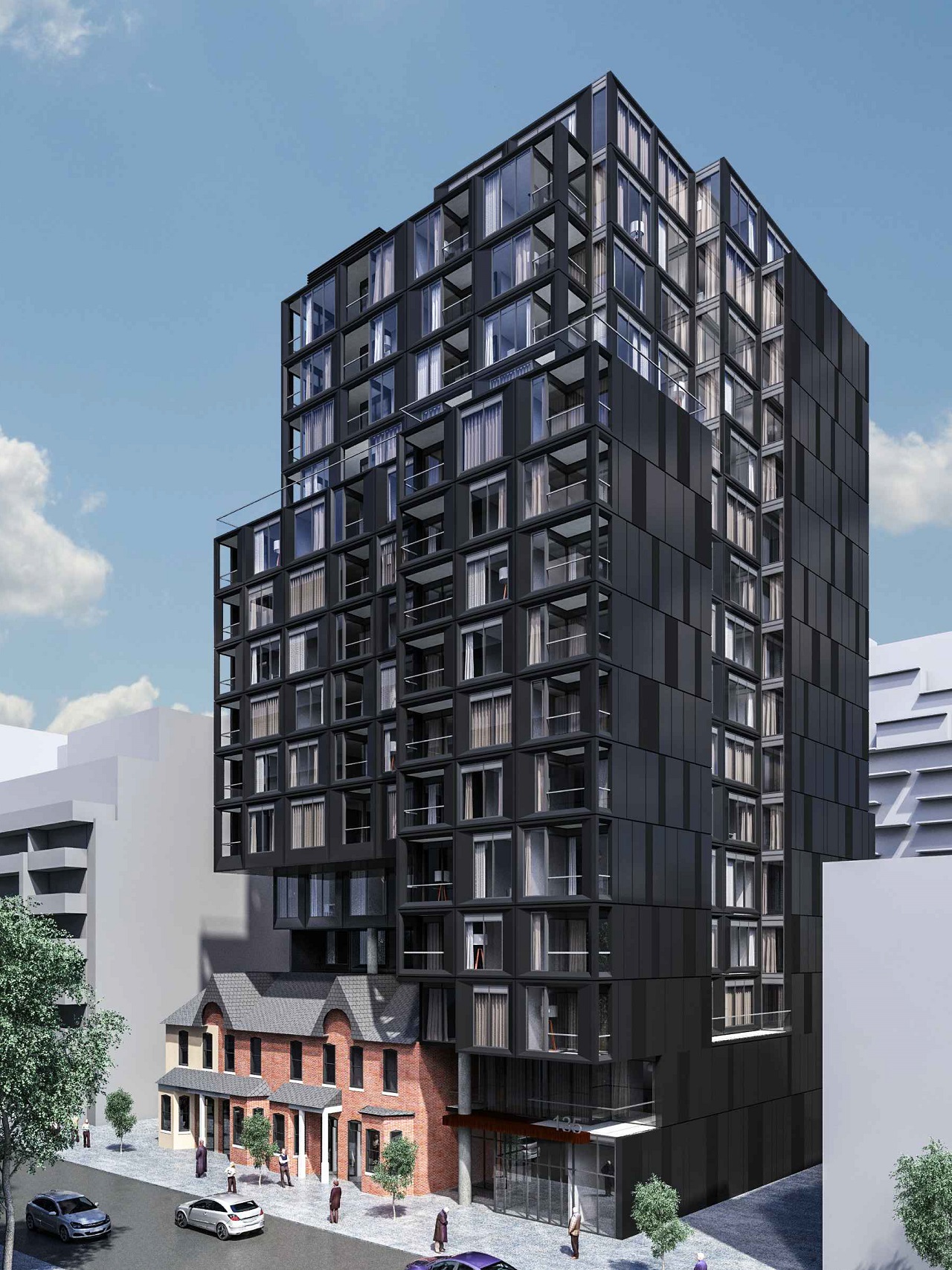 Rendering of 135 Portland Condos exterior.