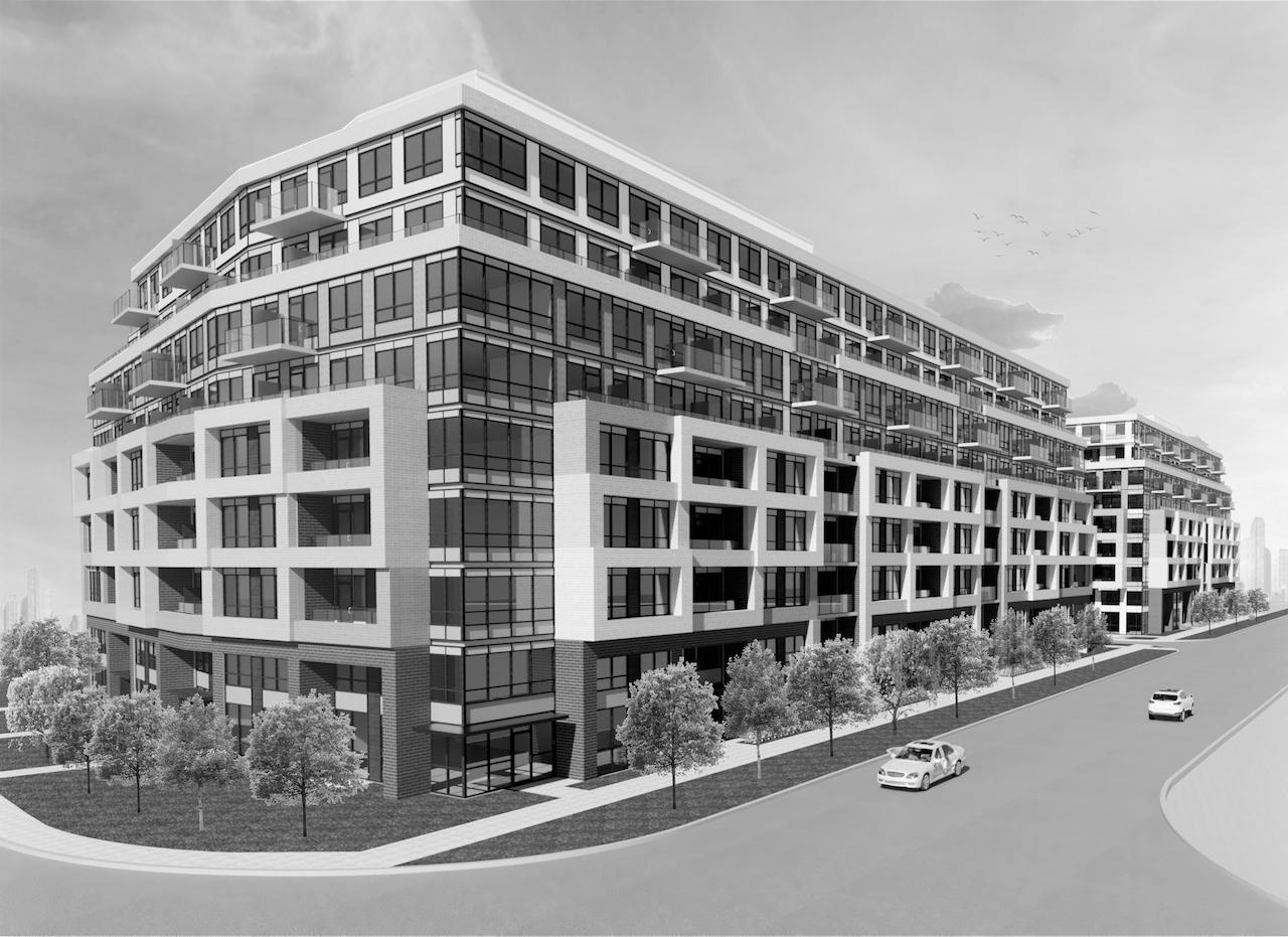 Rendering of 1625 Military Trail Condos exterior and streetscape