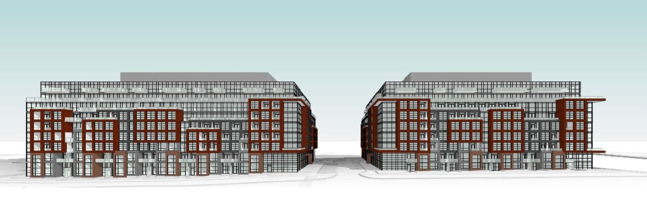 Rendering of 1625 Military Trail Condos exterior rear mid-block-view