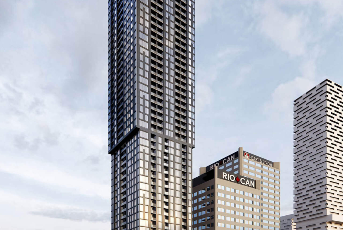 Rendering of 36 Eglinton West Condos exterior full view