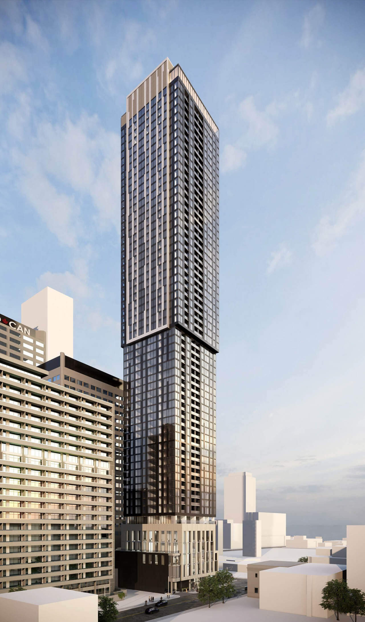 Rendering of 36 Eglinton West Condos exterior full side view