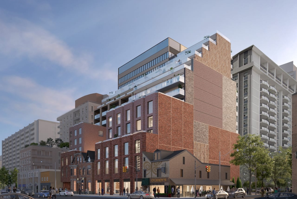 Rendering of 506 Church Condos exterior angled view