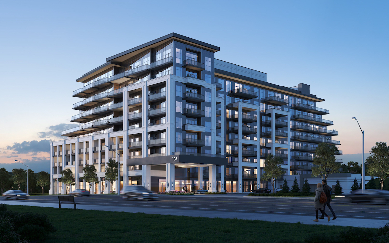 Rendering of The Butler Condos building exterior.