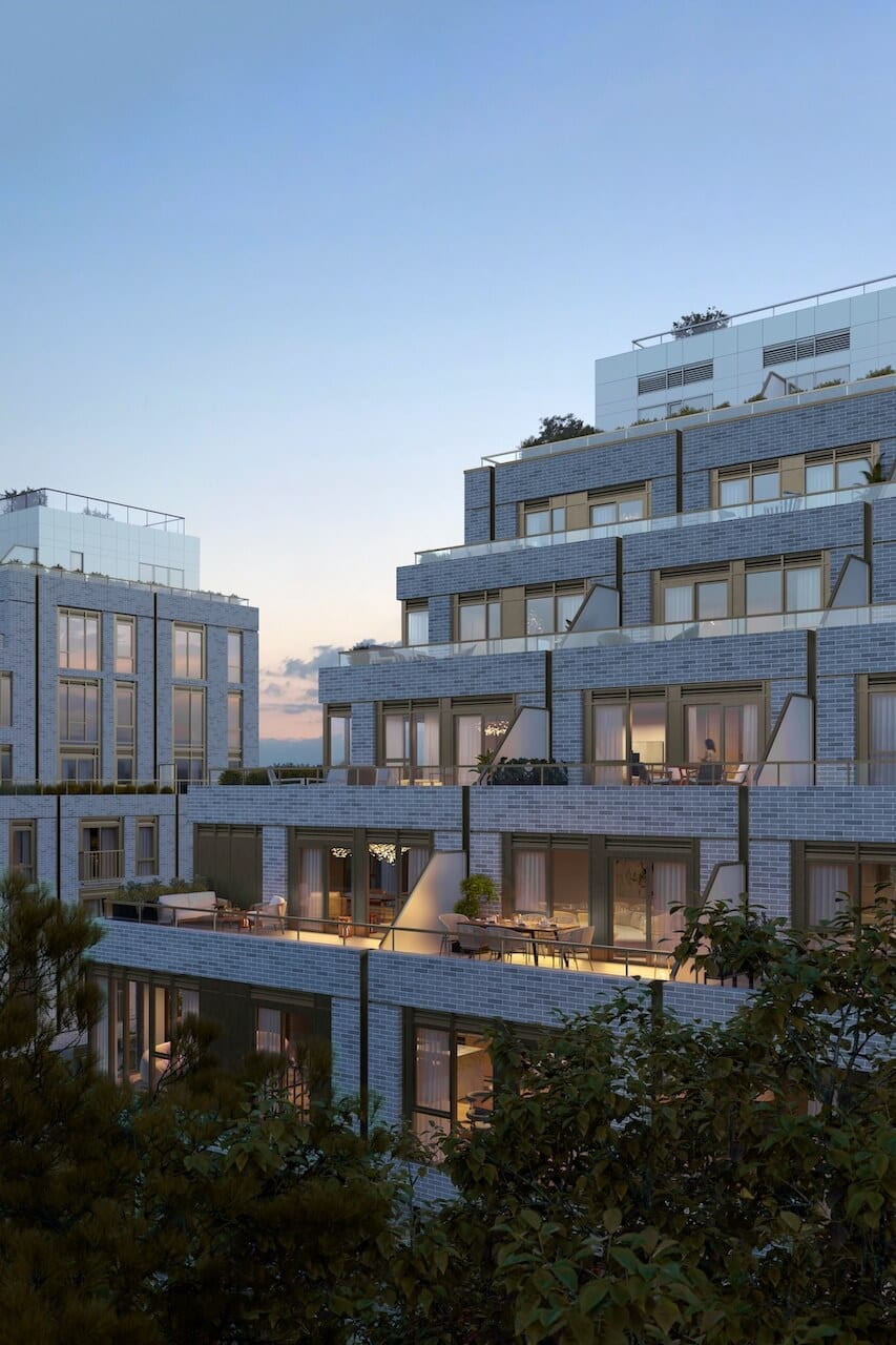 Rendering of The Leaside exterior at night
